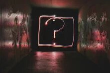 Question mark neon signage