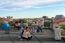 Workshop Participants on the rooftop during the exercise of exhausting Kamza