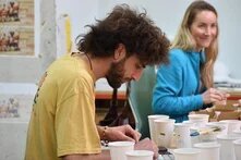 Mosaic artists, Umberto Pepe and Marta Matyla