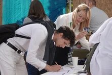 Participants gathering at Skanderbeg Square