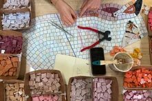 The desk of a mosaicist