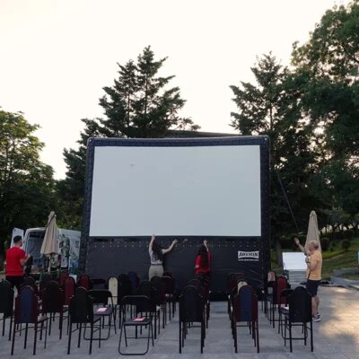 Setting up, Student City Film Nights, Jun. 2024