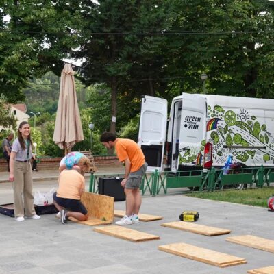 Setting up, Student City Film Nights, Jun. 2024