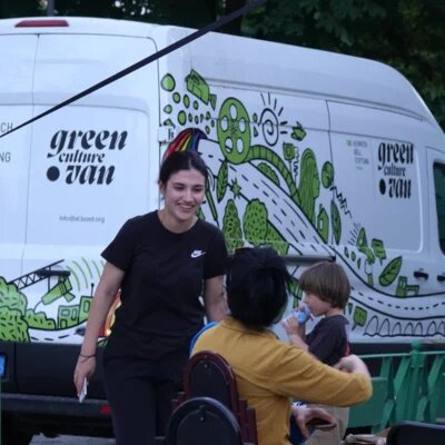 Green Culture Van during Student City Film Nights, Tirana, Jun. 2024