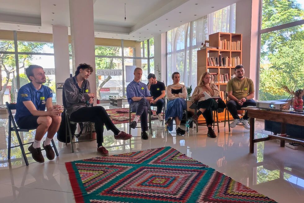 Workshop Participants inside Grupi ATA’s multifunctional workspace