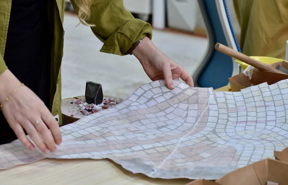 Fragment of mosaic print